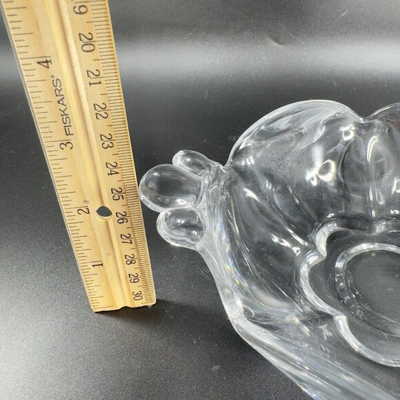 Antique Duncan Miller Glass Clear Dish Bowl Handles Manganese 365nm Green UV VTG - Picture 5 of 10